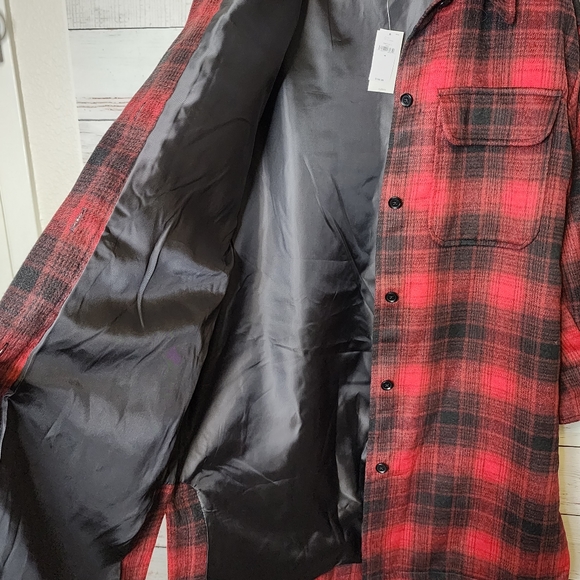 Banana Republic NWT Red Plaid Shacket Flannel Feel ...Size Medium - Picture 6 of 11